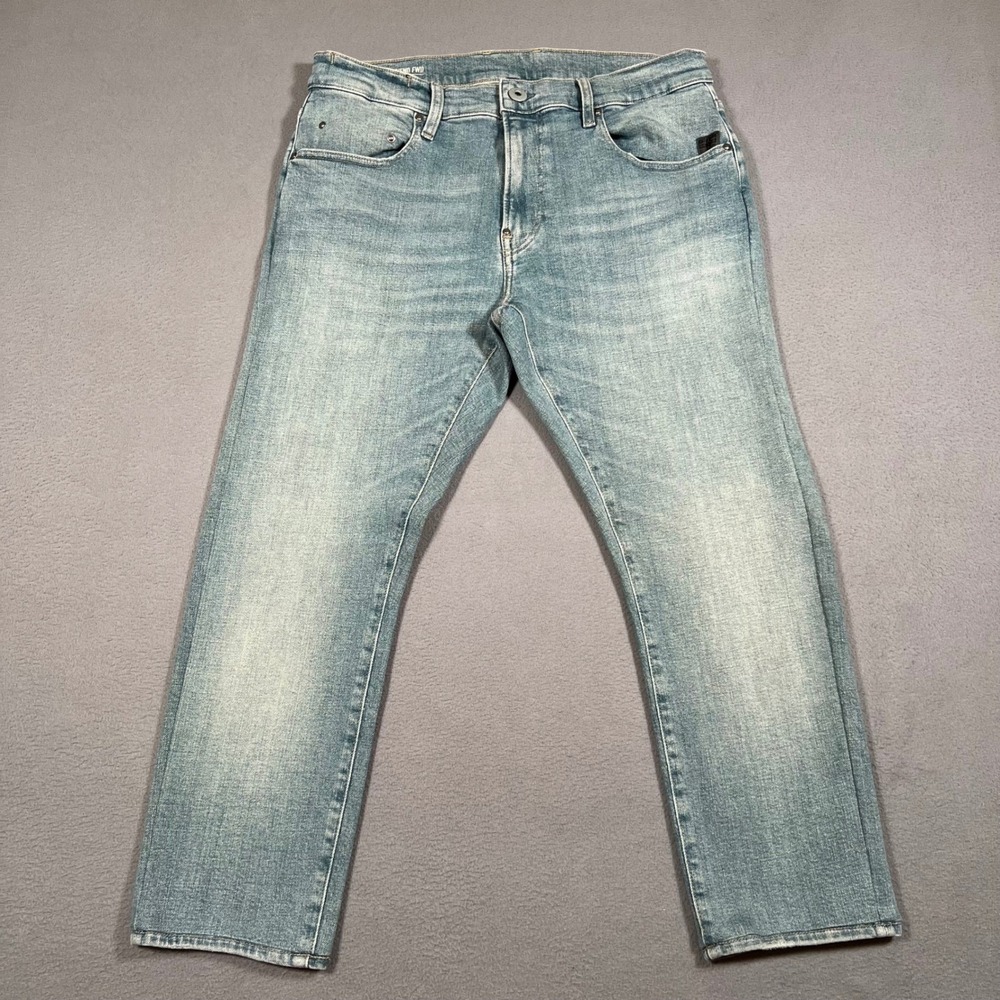 G-Star Raw Jeans Men 34x25‎ Blue HEMMED Revend FWD Skinny Light Wash Denim Pants